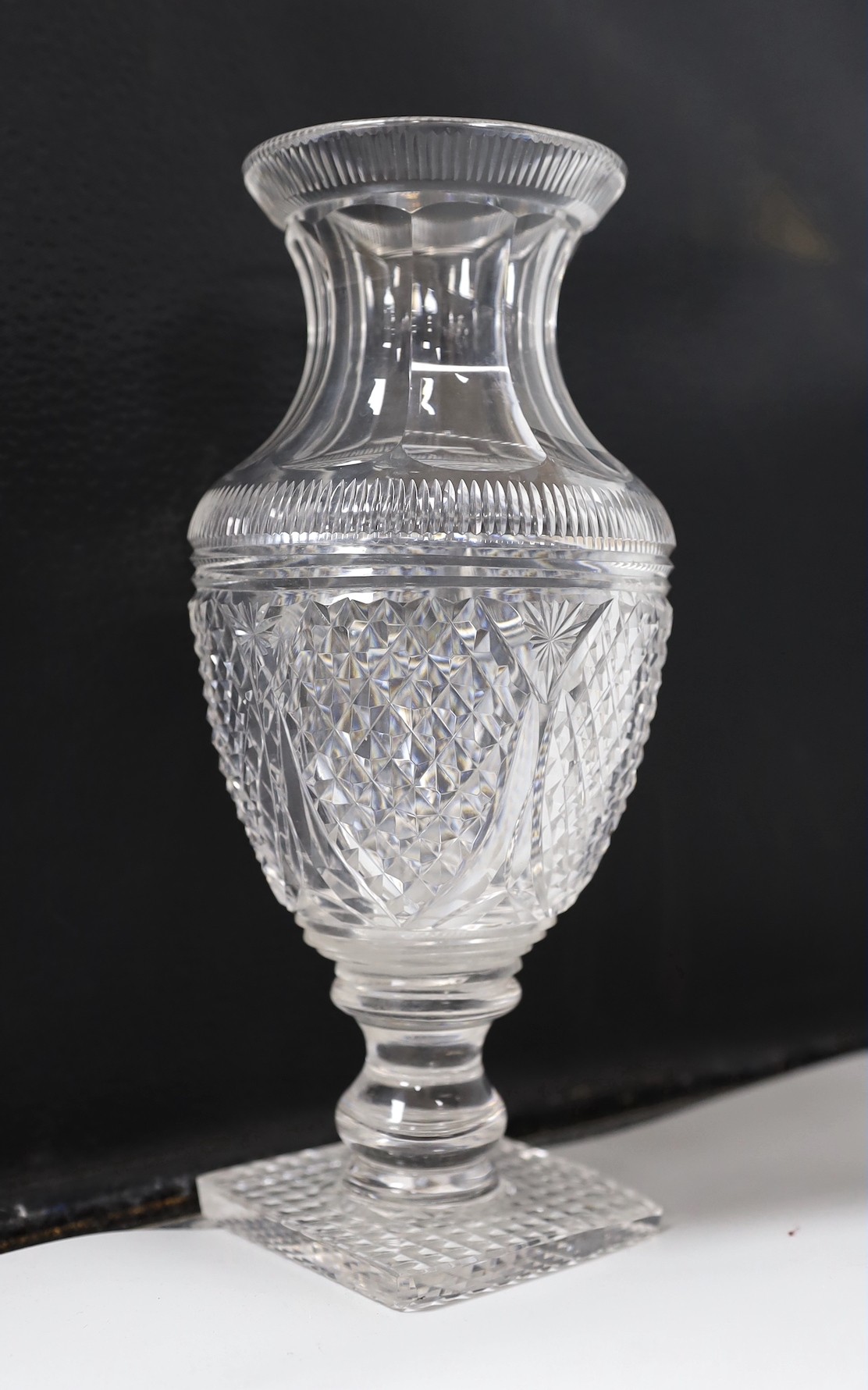 A pair of 19th century glass vases and a Limoges box